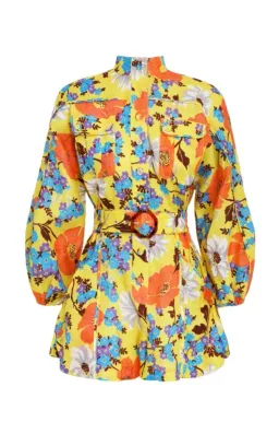 Zimmermann Estelle Panelled Playsuit Print Size 8 for rent on The Volte - image 3