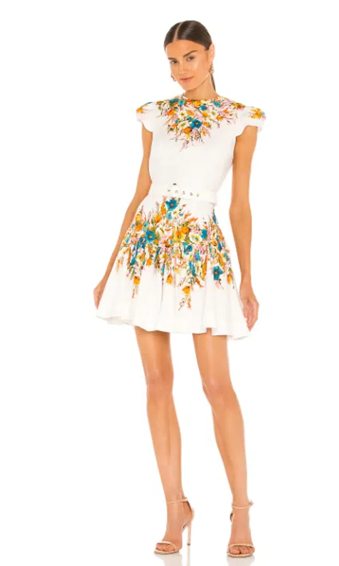 Zimmermann Estelle Tie Mini Dress Print Size 8 for rent on The Volte - main image