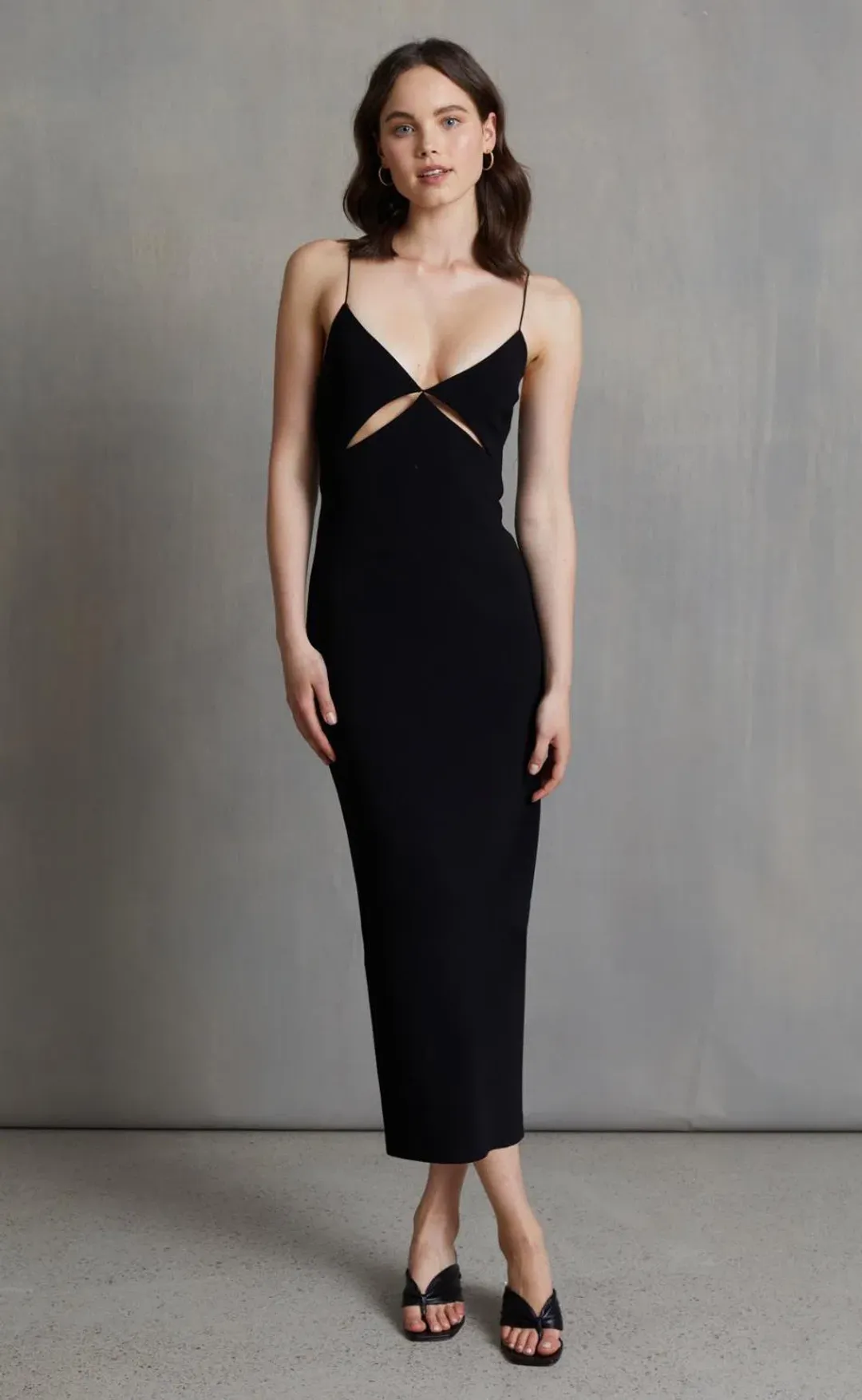 Bec and Bridge Be Mine Cut Out Midi Dress Black Size 12 for rent on The Volte - main image
