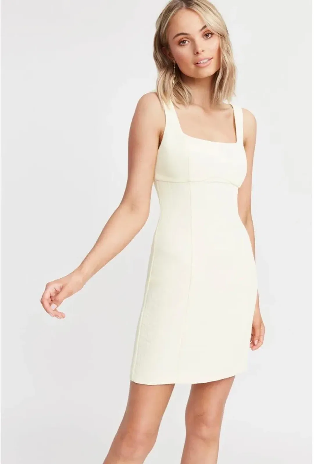Kookai Oyster Mini Dress Lemon Size 12 for rent on The Volte - main image