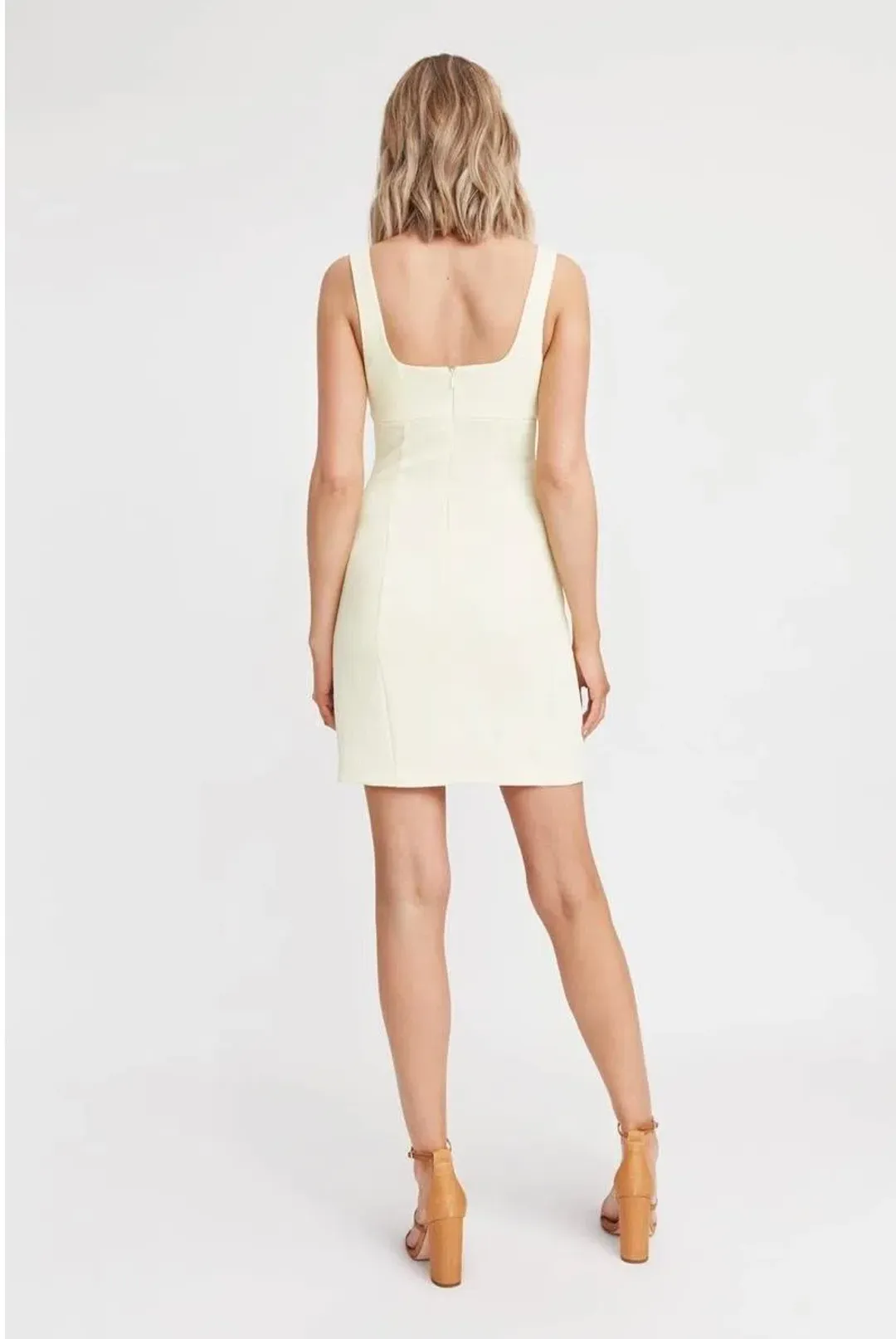 Kookai Oyster Mini Dress Lemon Size 12 for rent on The Volte - main image