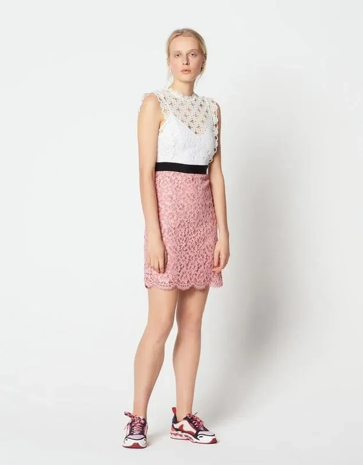 Sandro Gab Lace Mini Dress Pink Size 8 - Image 4