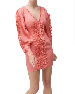 Joslin Studio Clarissa Linen Mini Dress Salmon Size 6 for rent on The Volte - image 1
