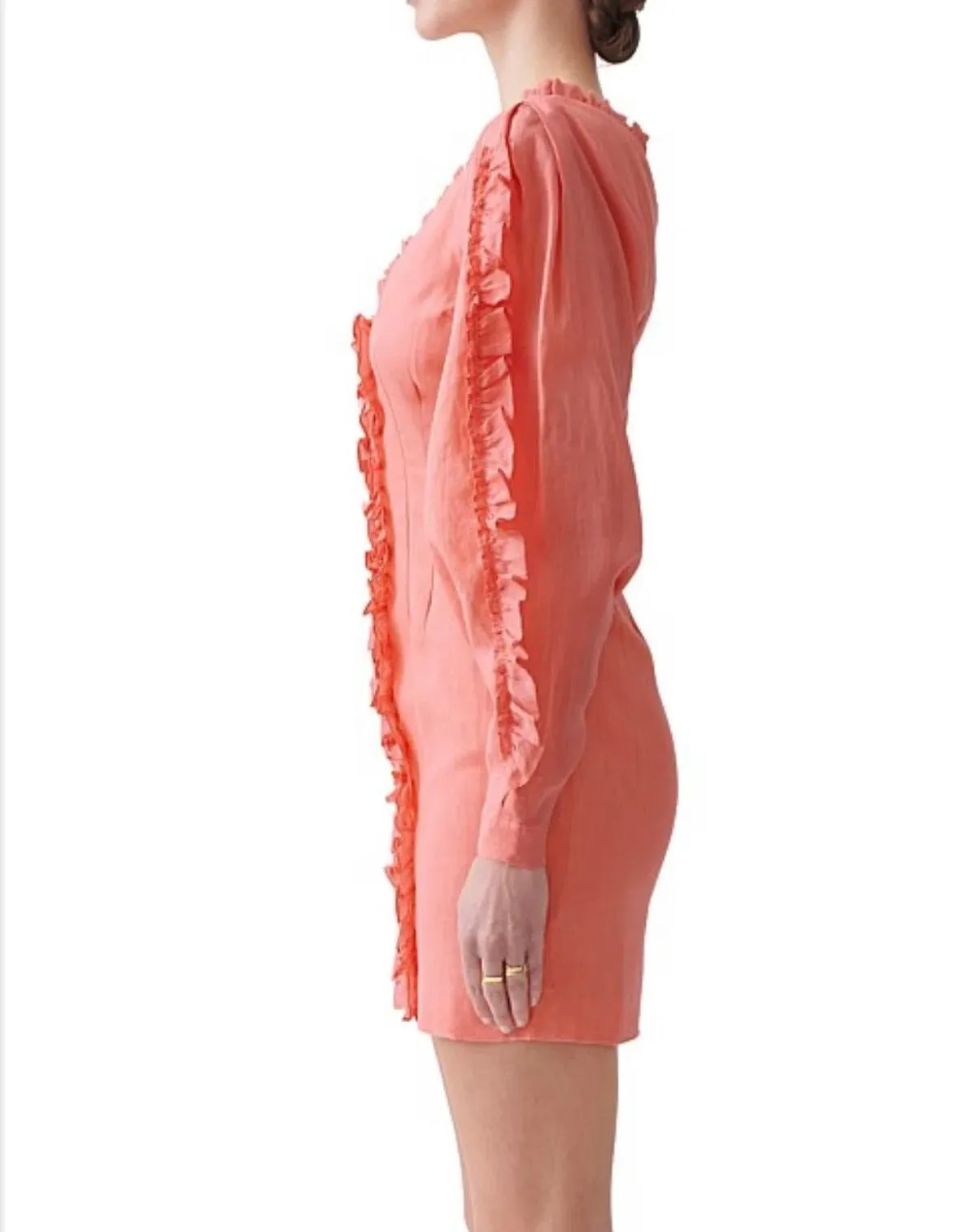 Joslin Studio Clarissa Linen Mini Dress Salmon Size 6 - Image 2