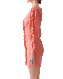 Joslin Studio Clarissa Linen Mini Dress Salmon Size 6 for rent on The Volte - image 2