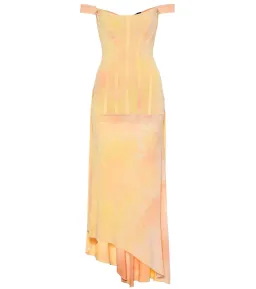 Ellery Odilon Off the Shoulder Dress Peach Size 10 for rent on The Volte - image 3