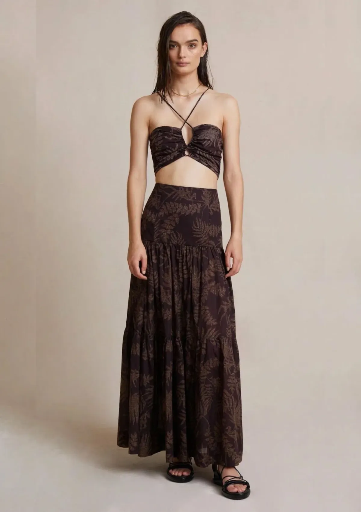Bec & Bridge Desert Palm Top and Maxi Skirt Set Print Size 8 for rent on The Volte - main image