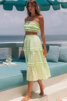 Steele Jacqui Crop and Paige Skirt Set Green Size 12 for rent on The Volte - image 1