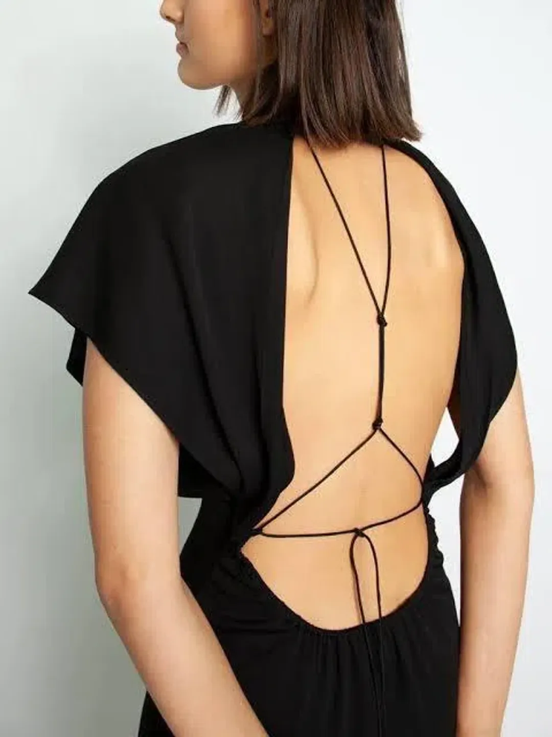 Christopher Esber Knot Back Aulenti Tee Dress Black Size 6 for rent on The Volte - main image