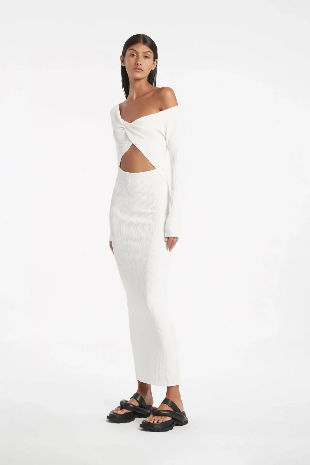 Sir the Label Kelvin Off Shoulder Dress White Size 6 - Image 1