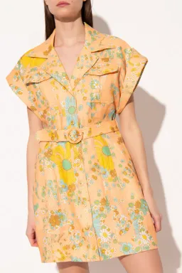 Zimmermann Lola Roll Cuff Mini Dress Print Size 12 for rent on The Volte - image 2