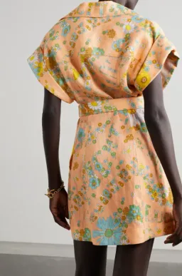 Zimmermann Lola Roll Cuff Mini Dress Print Size 12 for rent on The Volte - image 5