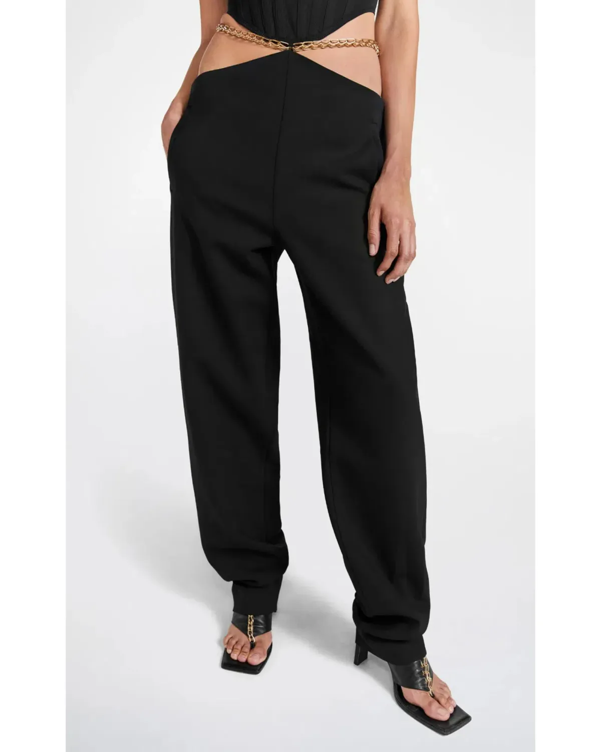 Dion Lee Chain Suspend Pant Black Size AU 8 - Image 3