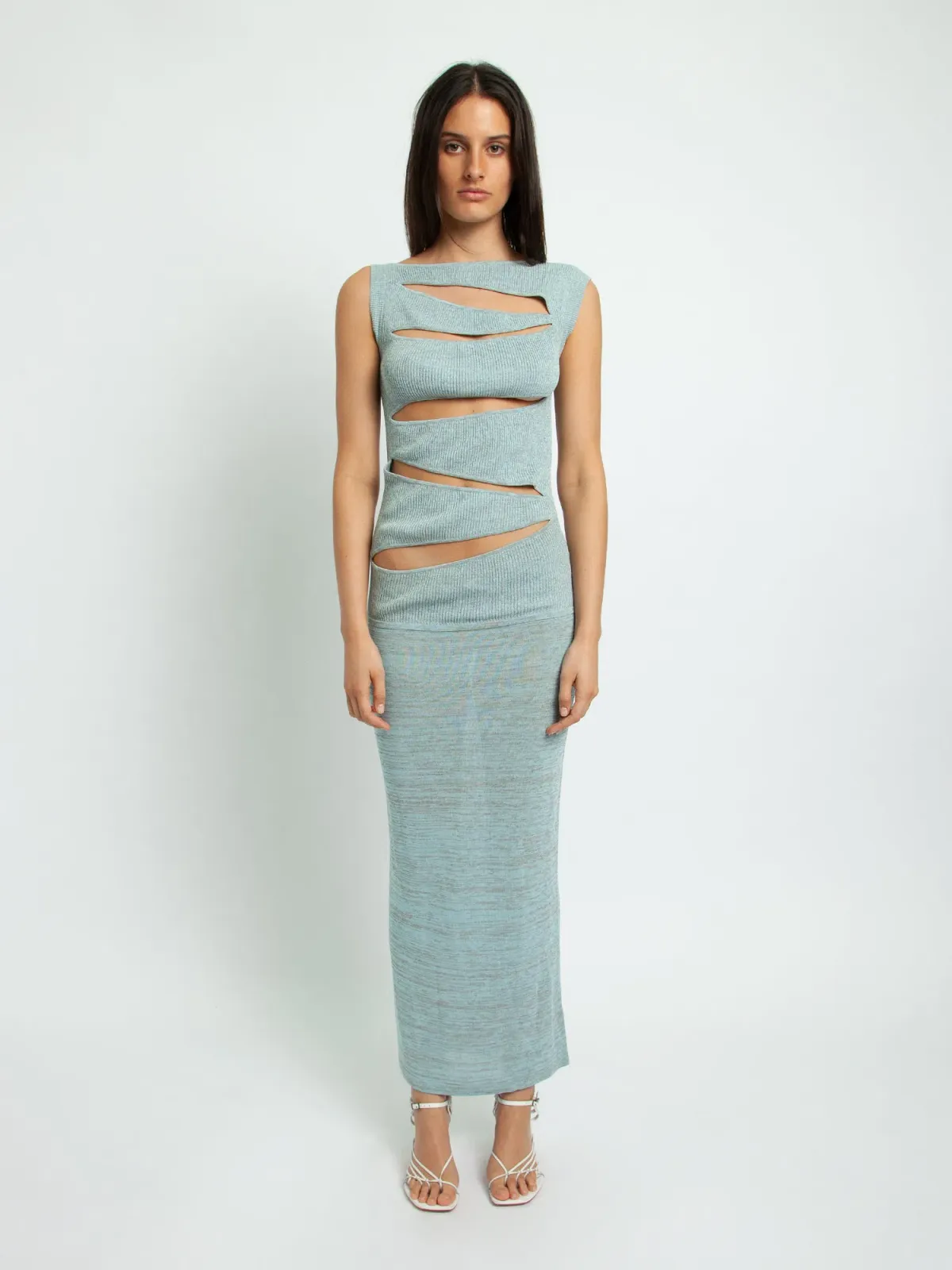 Christopher Esber Slashed Knit Dress Blue Size XS / Au 6 - Image 1