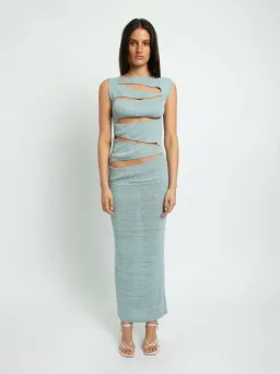 Christopher Esber Slashed Knit Dress Blue Size XS / Au 6 for rent on The Volte - image 1