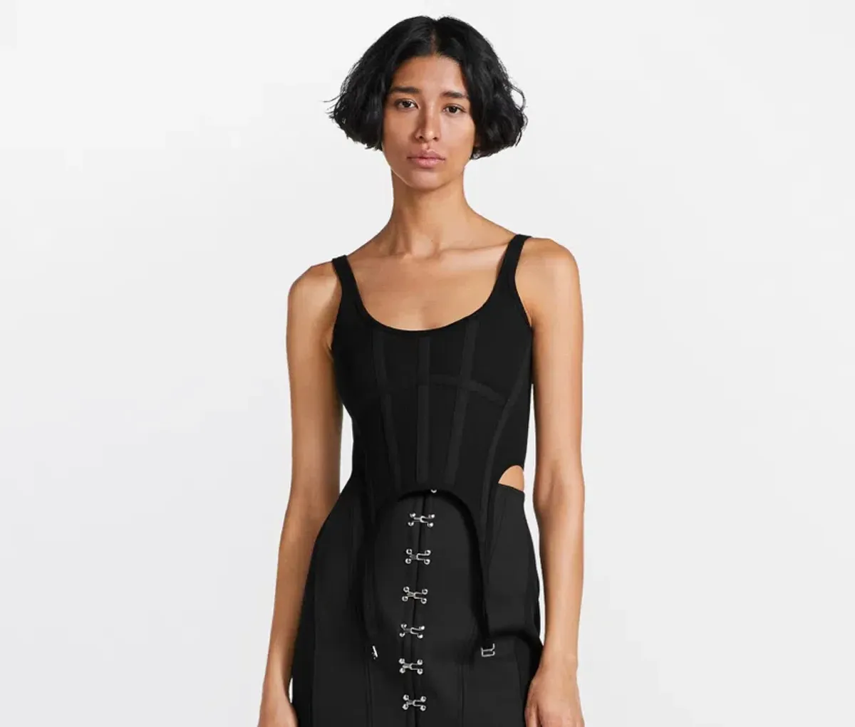 Dion Lee Rib Combat Corset Top Black Size 6 - Image 1