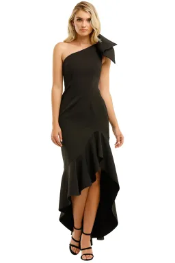 By Johnny Tie Shoulder Wave Gown Black Size 6 for rent on The Volte - image 1