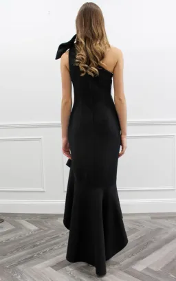 By Johnny Tie Shoulder Wave Gown Black Size 6 for rent on The Volte - image 4