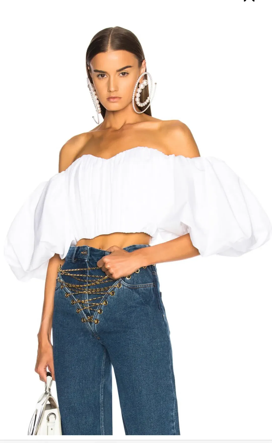 Ellery Bachelorette Rouched Corset Top White Size 10 for rent on The Volte - main image