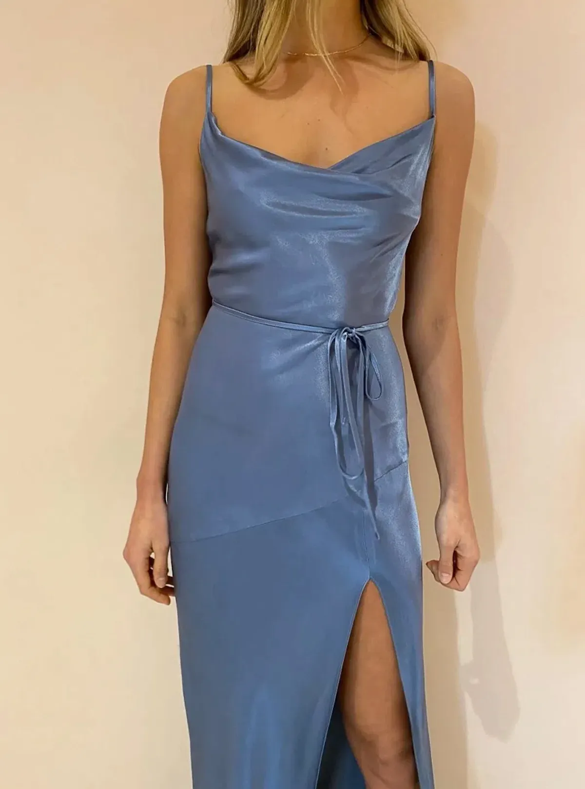 Shona Joy La Lune Cowl Dress Blue Size 8 - Image 2