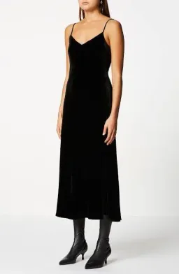 Scanlan Theodore Velvet Bias Slip Dress Black Size 8 for rent on The Volte - image 2