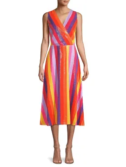 Olivia Rubin Thea Dress Rainbow Stripe Size 10 for rent on The Volte - image 1