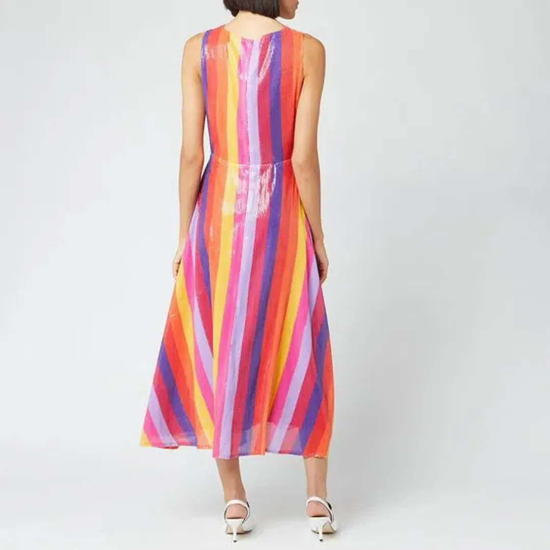 Olivia Rubin Thea Dress Rainbow Stripe Size 10 for rent on The Volte - main image