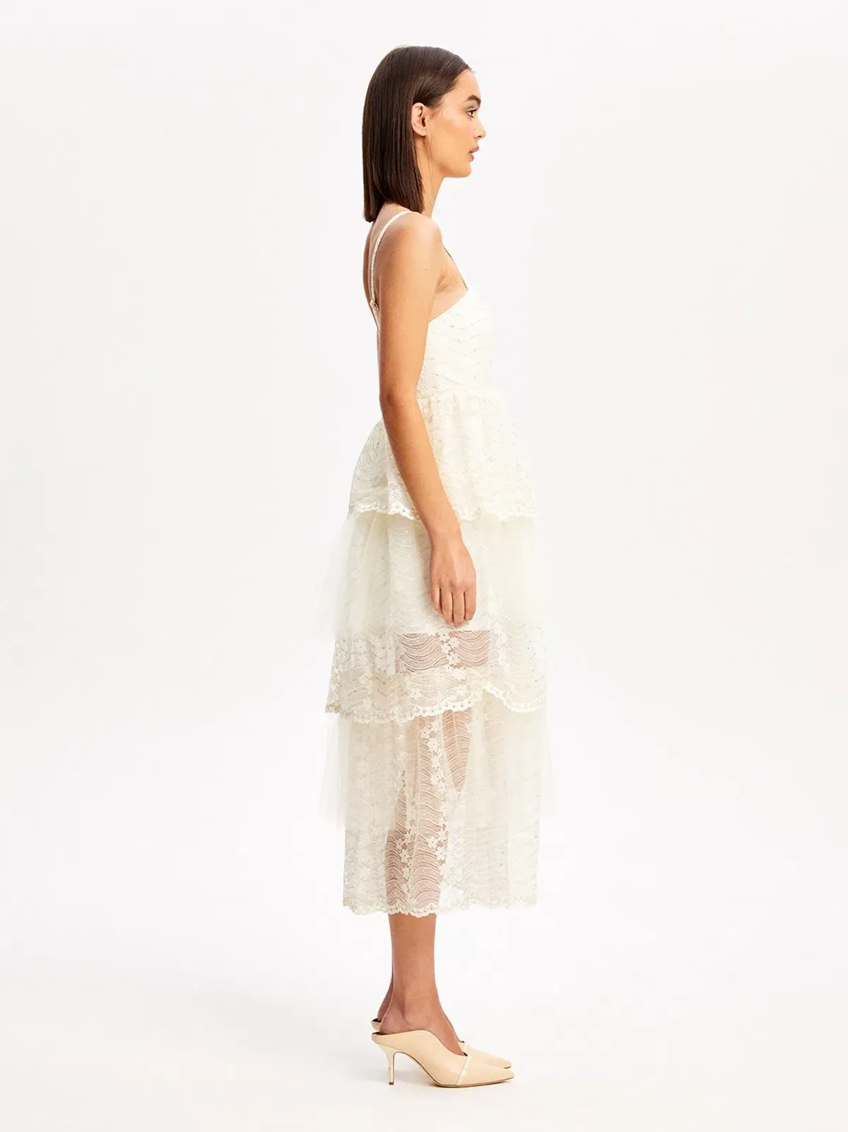 Alice McCall Creme Moonstruck Midi Dress Cream Size 8 - Image 5