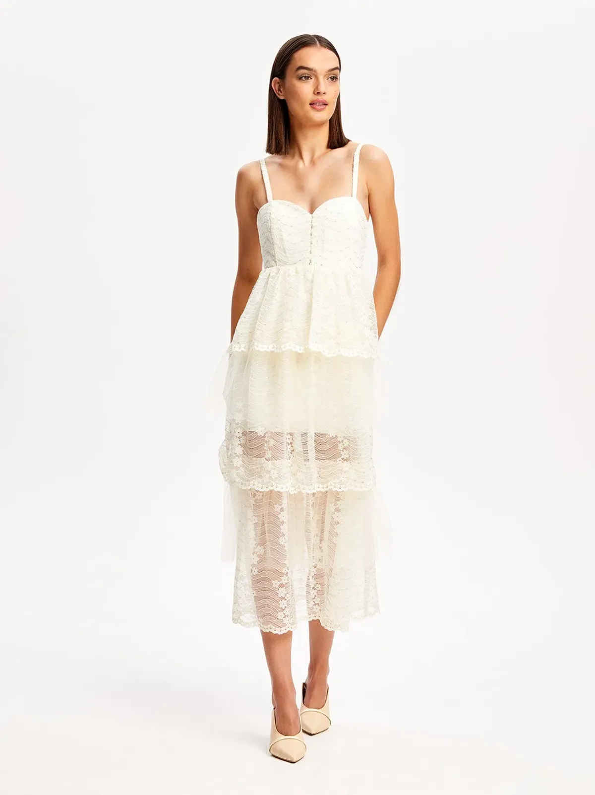 Alice McCall Creme Moonstruck Midi Dress Cream Size 8 - Image 2