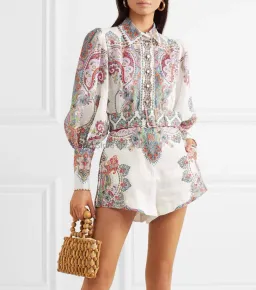 Zimmermann Ninety-Six Filigree Set Lennon Paisley Size 0 (shorts) Size 1 (top) for rent on The Volte - image 1