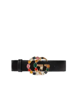 Gucci Leather Belt with Crystal Double G Buckle Multi for rent on The Volte - image 1