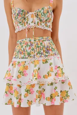 For Love and Lemons Rosalyn Skirt and Top Set Print Size 10 for rent on The Volte - image 3