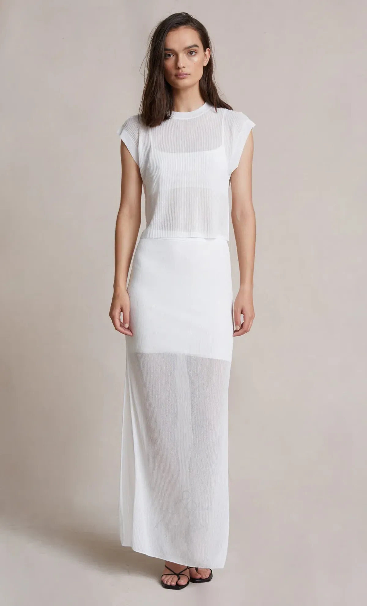 Bec & Bridge Moon Light Knit Tee and Skirt Set White Size 8 - Image 1