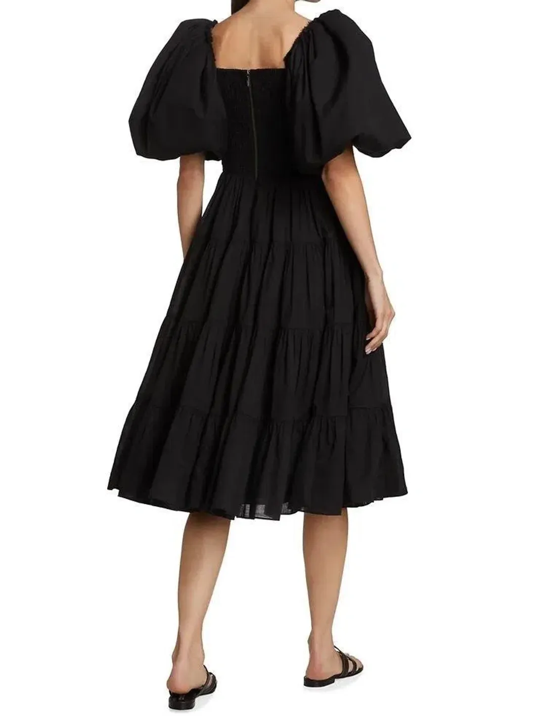 Aje Cherished Midi Dress Black Size 10 for rent on The Volte - main image