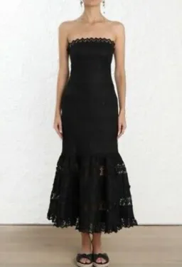 Zimmermann Black Strapless Wayfarer Panelled Dress Size 3 for rent on The Volte - image 2