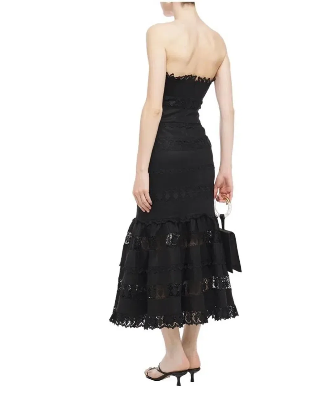 Zimmermann Black Strapless Wayfarer Panelled Dress Size 3 for rent on The Volte - main image