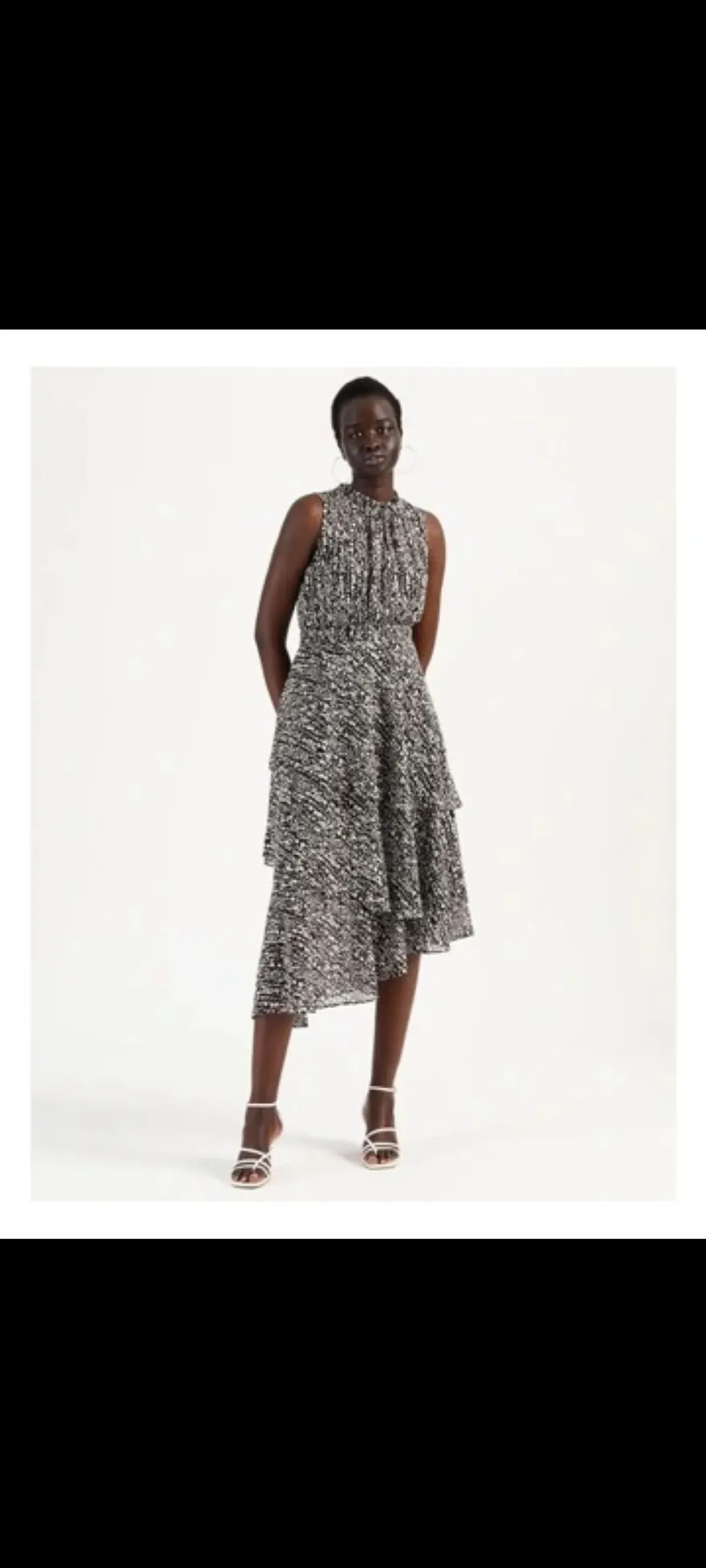 Wayne Cooper Tiered Frill Midi Ggt Dress Droplets Print - Image 2