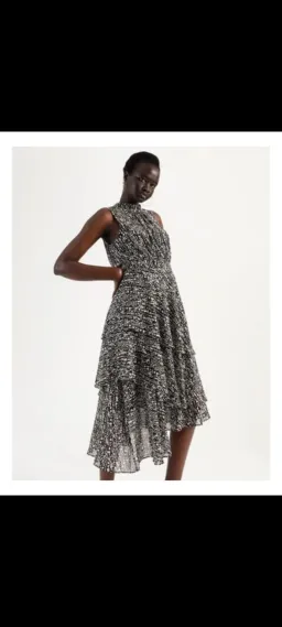 Wayne Cooper Tiered Frill Midi Ggt Dress Droplets Print for rent on The Volte - image 5