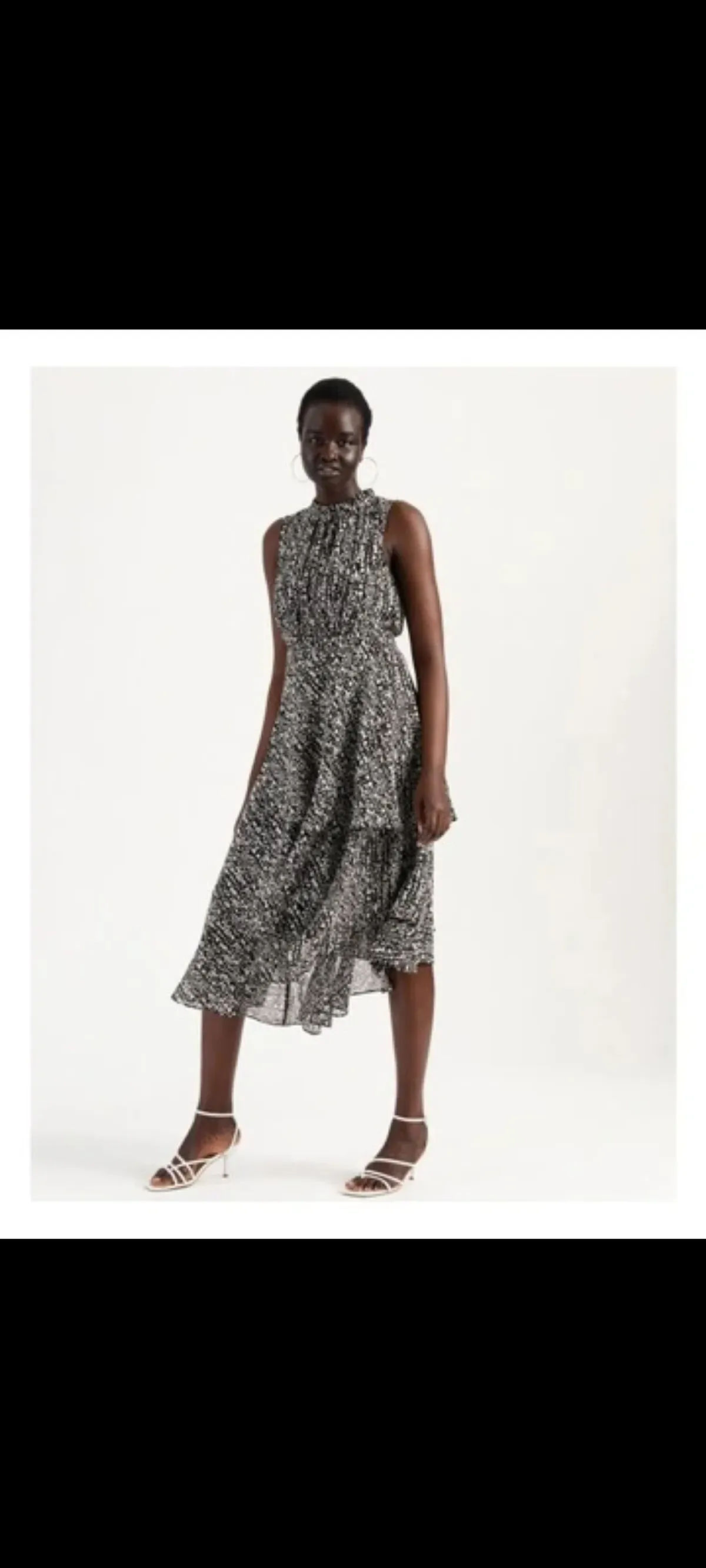 Wayne Cooper Tiered Frill Midi Ggt Dress Droplets Print - Image 4