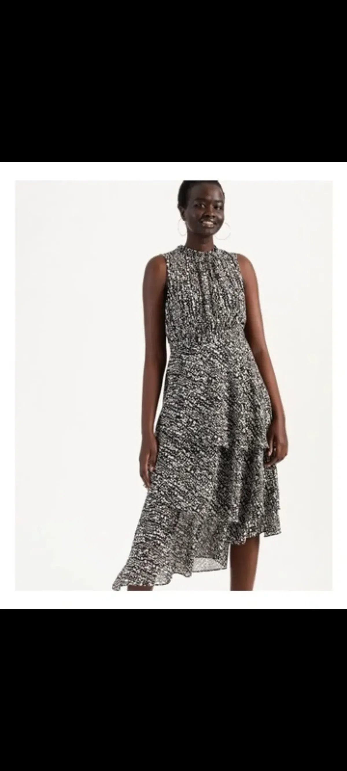 Wayne Cooper Tiered Frill Midi Ggt Dress Droplets Print - Image 3