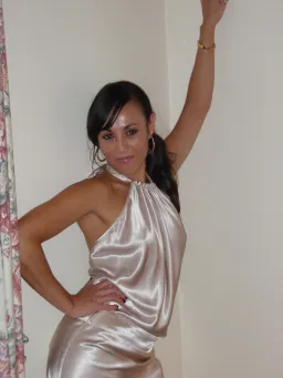 Sheike Satin Halter Maxi Dress Cream Size 6 for rent on The Volte - image 2