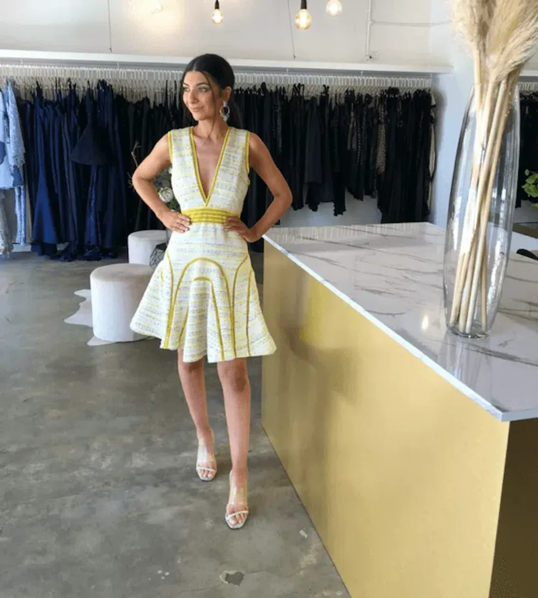 Thurley Boucle Mini Dress Buttercup Print Size 10 for rent on The Volte - main image