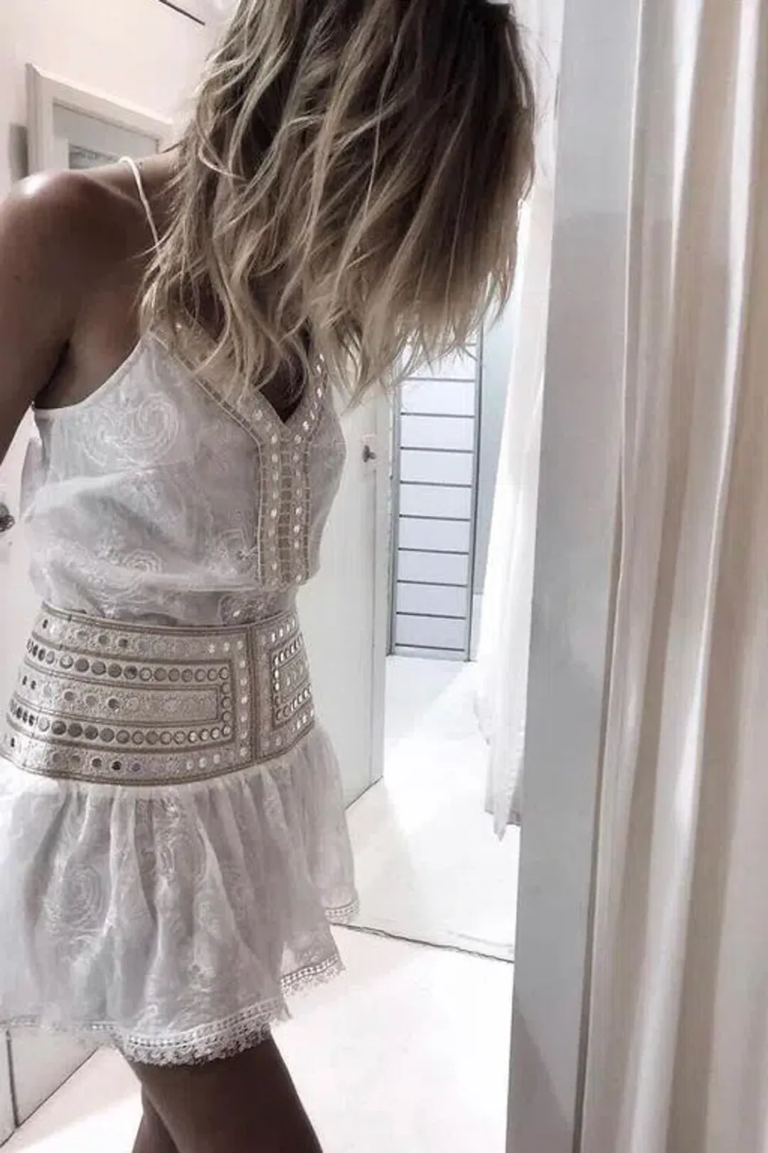 Ixiah Dream Cami and Reasons Unknown Skirt Set White Size 8 for rent on The Volte - main image