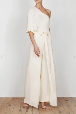 Shona Joy Lautner One Shoulder Top and Palazzo Pants Set Cream Size 8 for rent on The Volte - image 2