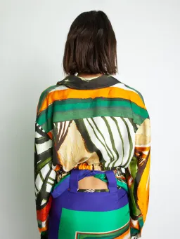 Christopher Esber Ruched Back Bandana Scarf Cropped Shirt Print Size 4 for rent on The Volte - image 5
