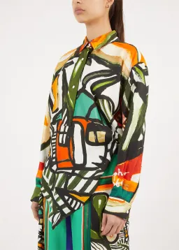 Christopher Esber Ruched Back Bandana Scarf Cropped Shirt Print Size 4 for rent on The Volte - image 4