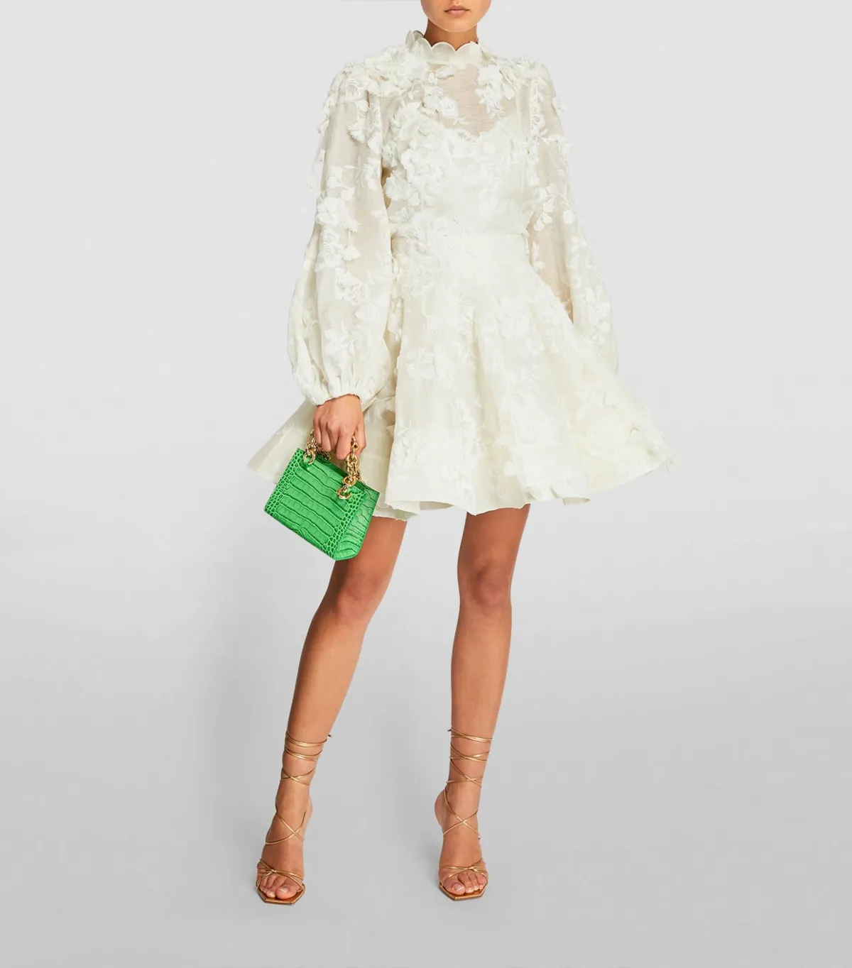 Zimmermann Postcard Applique Skirt White Size 8 for rent on The Volte - main image