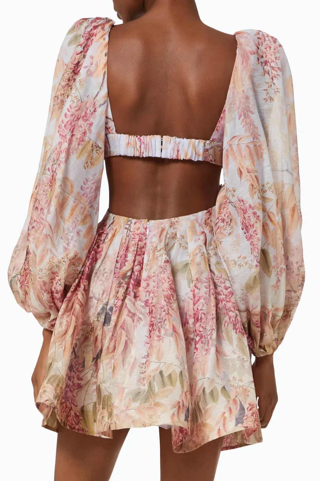Zimmermann Botanica Bralette Mini Dress Milettia Floral Print Size 8 for rent on The Volte - main image