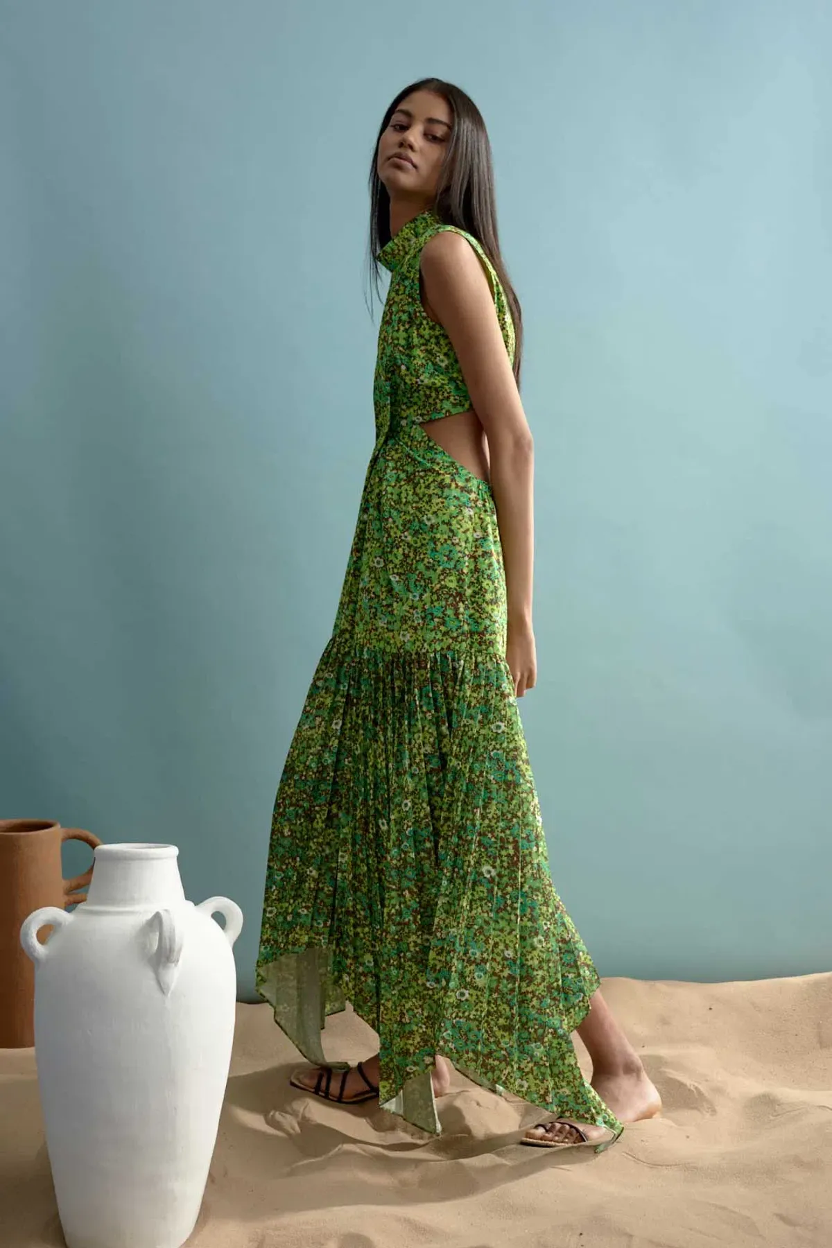 Alemais Phyllis Twist Front Pleat Dress Print Size 12 - Image 3
