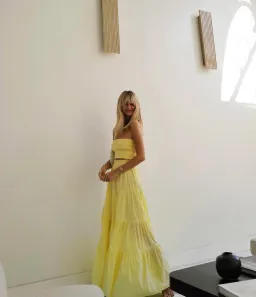 Steele Paradise Crop and Parasol Skirt Set in Neon Yellow Size 10 for rent on The Volte - image 5